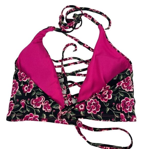 Moxi Blu Women's V-Neck Swimsuit Top With Strappy Criss-Cross Detailing Size XL - Picture 3 of 13